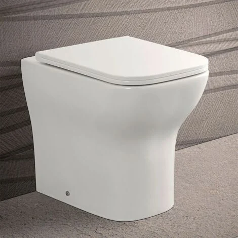 Wc filomuro bianco lucido senza brida con scarico multiploPlana