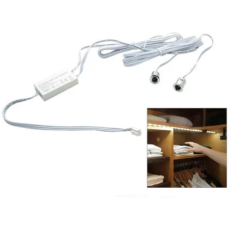 Kit doppio sensore interruttore per luci strip led per mobili armadi sensori di accensione 12/24v