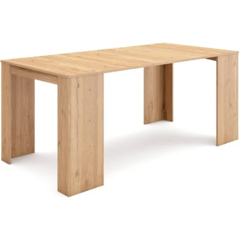 Skraut Home - Consolle allungabile, Tavolo consolle allungabile , 180, Per 8 persone,Tavolo da pranzo, Stile moderno, Rovere