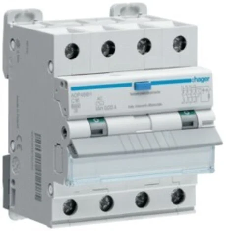 Magnetotermico Differenziale Hager 4P 32A 6kA 300mA curva C Tipo AC 4M AFP482H
