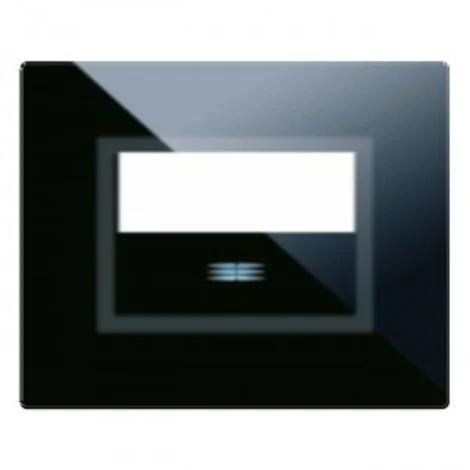 Placca Ave Touch in vetro 3 moduli Per 1 modulo pulsante portanome colore Nero finitura lucida 44PVT