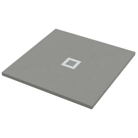 Piatto doccia 90x90 h.2,8 in marmo resina effetto pietra grigio
