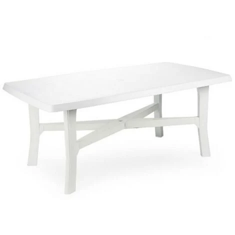 Tavolo da giardino Senna in resina bianco 180x100xh.72 cm