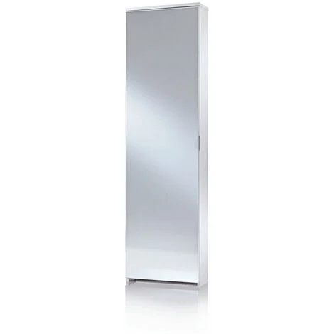 Scarpiera Specchio Con Cinque Contenitori Fino A 10 Paia Di Scarpe bianco specchio