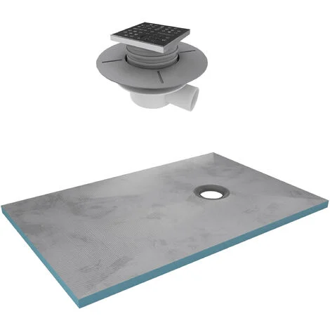 Piatto Doccia da Rivestire 90x140 cm con Piletta di Scarico Orizzontale - Griglia inox