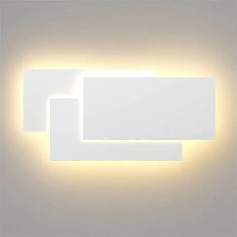 LED 24W Applique da Parete Bianco Moderna Lampada da Parete IP44 Illuminazione Interni per Soggiorno Camera da Letto Sala da Pranzo - Bianco Caldo