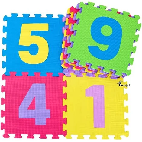 TAPPETINO PUZZLE CON NUMERI PAVIMENTO MORBIDO BAMBINI GIOCHI PISCINA GIOCATTOLI