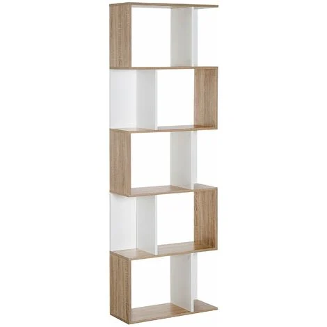 Libreria da Muro Moderna 5 Ripiani in Legno Bianco 60x24x1184.5 cm