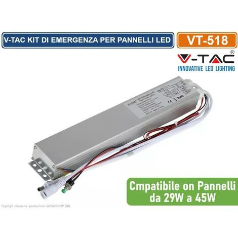 V-TAC VT-518 KIT DI EMERGENZA PER PANNELLI LED DA 29W A 45W - SKU 60303