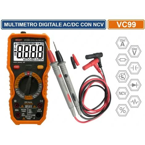 MULTIMETRO TESTER DIGITALE PROFESSIONALEAC/DC IEC/EN 61010-1 CAT III 1000V CAT IV 600V