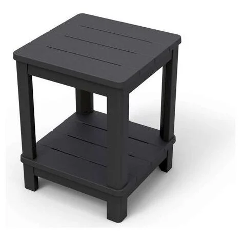 tavolino da esterno "deluxe side table" colore grafite, 40,5x40,5x57 cm - keter