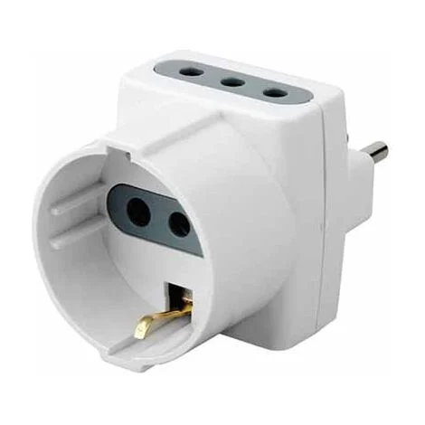V-tac adattatore spina 10a 2 prese 10a+10a schuko 8723