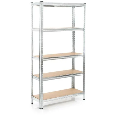 Wiltec Scaffale per carichi pesanti zincato 180x90x40cm 875 kg Sistema a incastro Acciaio 5 ripiani