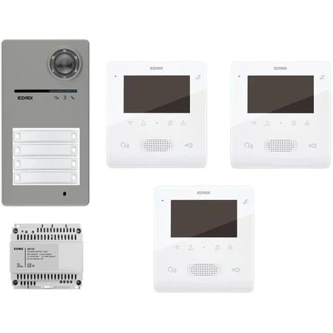 Kit Videocitofono elvox 3 famiglie Roxie nuova pulsantiera vivavoce a colori