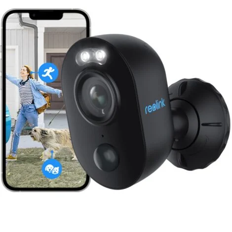 Reolink Videocamere di Sorveglianza con Spotlight, 1080P Telecamera IP da esterno con Avvisi di Movimento PIR, Audio a 2 Vie, Allarme Sirena, Lumus-Nero