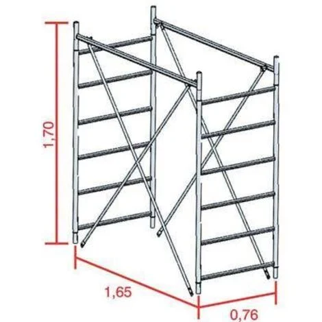 Trabattello Grim Eu 75 Marchetti Acciaio Zincato Alzata Torre Cm 165X76 H. Cm 170 - 1 Pz