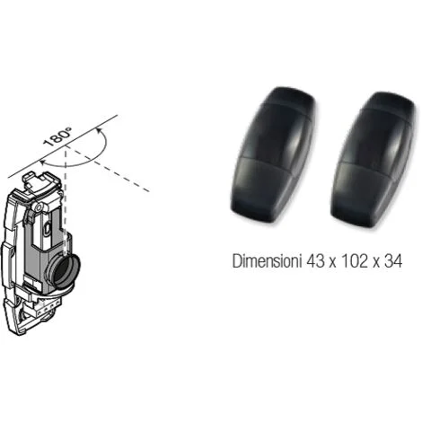 Coppia di fotocellule infrarosso da parete con rotazione fino a 180° IP44 CARDIN VEDO180 - VERSIONE NEUTRA