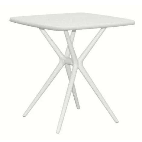 TAVOLO QUADRATO DA INTERNO ESTERNO GIARDINO POLIPROPILENE 70x70x74h BIANCO 641v