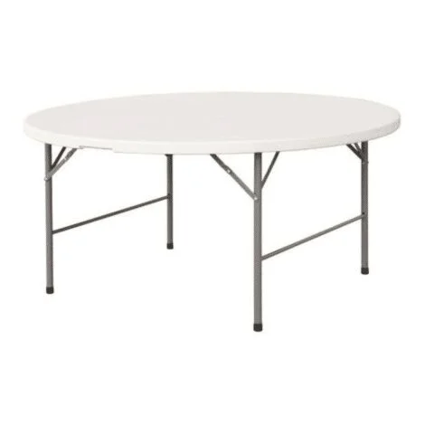 TAVOLO TONDO DA INTERNO ESTERNO CATERING POLIPROPILENE CM Ø150x74h BIANCO 499v