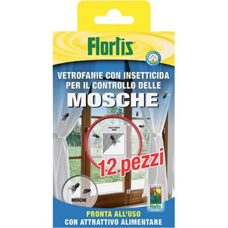 Vetrofanie con insetticida per mosche 12pz
