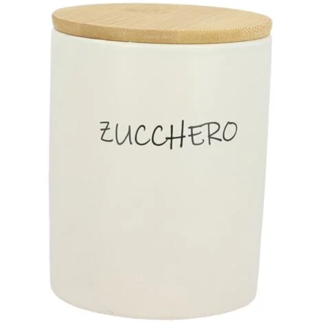 BARATTOLO PER ZUCCHERO TONDO 10X13 CM CON TOP IN LEGNO