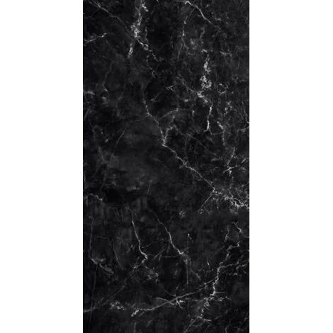 lastra decorativa in polipropilene con stampa effetto marmo opaco "black", 100x50 cm