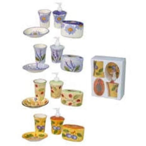 1PZ SET BAGNO IN CERAMICA DECORATA COLORATA