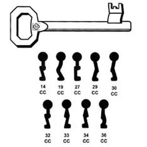 1PZ CHIAVI PATENT PER SERRATURE A BUSSOLA CORNI - 34 CC
