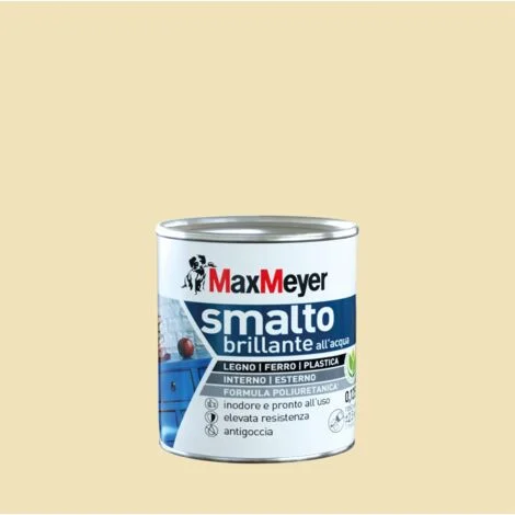 MaxMeyer Smalto Brillante all'acqua Poliuretanico Bianco Panna 0,125 l