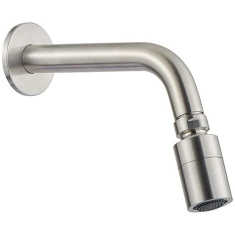 Braccio doccia antivandalo con soffione orientabile cilindrico anticalcare Idral 08431Acciaio inox