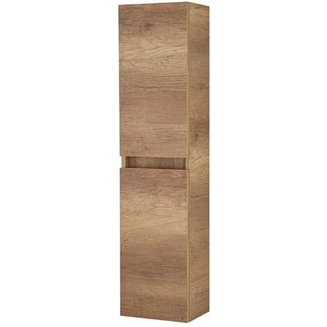 Colonna bagno sospesa 125 rovere naturale con ante reversibili Nadia