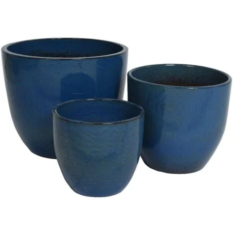 Vaso Matteo smaltato blu formato grande