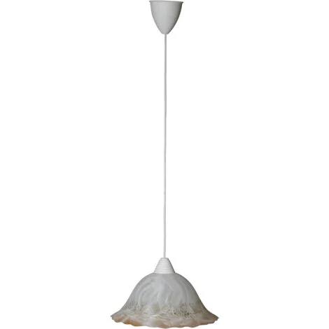 Sospensione D30 1xE27 Montatura Oro Vetro Screpolato Bianco Sfumato Ambra-Oro E-Energy Berta