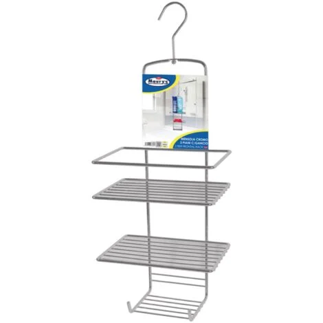 MAURY'S MENSOLA BAGNO CON GANCIO 3 PIANI CROMO