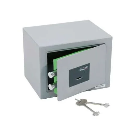 Sacar Cassaforte In Acciaio a Chiave per Mobile - Grigia 23x17x17cm