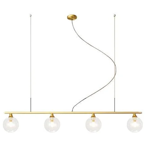 LAMPADA A SOSPENSIONE APP675-4CP VETRO 4 SFERA ORO 4-PUNTI LUCE G9 9X80X70CM REGOLABILE