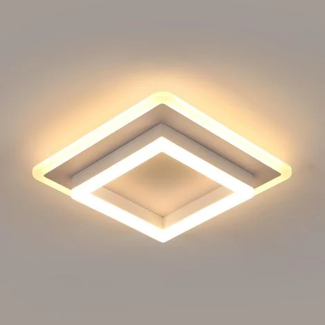 COMELY® Plafoniera LED quadrata, 30W 3375LM Plafoniera LED bianca, Illuminazione interna bianco caldo 3000K, Lampada da soffitto moderna per corridoio Cucina Bagno Camera da letto Soggiorno, 30CM [Cla
