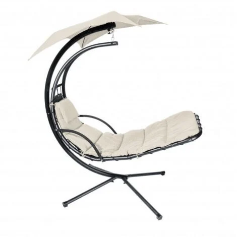 POLTRONA PENSILE DONDOLO FOGLIA SEDIA SOSPESA GIARDINO BALCONE CON CUSCINO 433v
