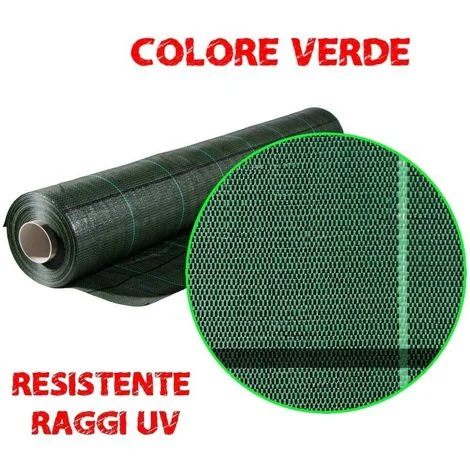 RETE TELO PACCIAMATURA 1,05x10 metri VERDE ANTI RADICE ANTI ALGA PER ERBACCE ORTO ED EDILIZIA