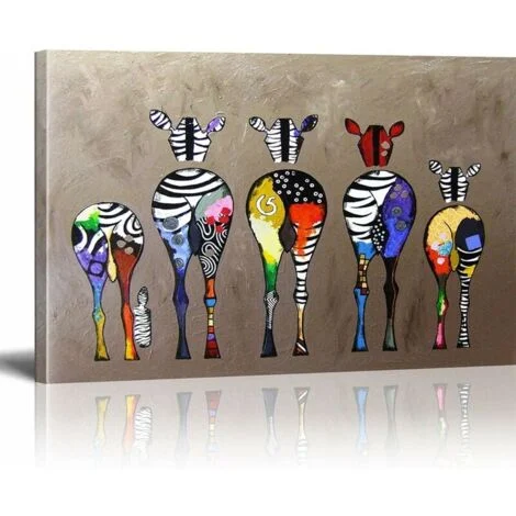 Banksy Dipinto su tela Zebra Mandria Colorata Posteriori Street Art Graffiti Decorazione artistica su tela Stampa su tela Pittura Moderna Decorazione della parete del soggiorno Non inclusa cornice 40x