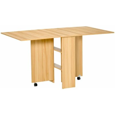 Tavolo Pieghevole Salvaspazio Legno Naturale 140x80x74 cm
