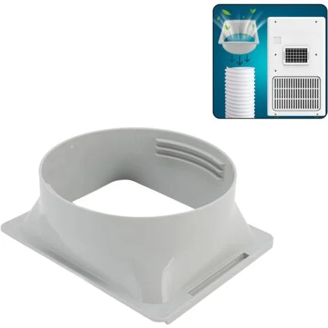 Adattatore interfaccia tubo di scarico per condizionatori d'aria, interfaccia quadrata da 150 mm/5,9 pollici, connettore per tubo flessibile per finestra di interfaccia Sistema di scarico portatile Ac
