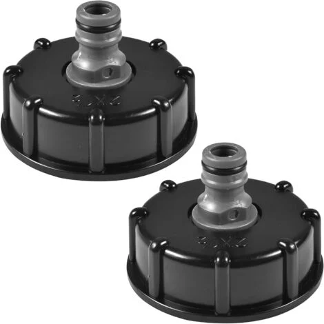Adattatore per tappo serbatoio acqua, tappo serbatoio IBC, raccordo IBC S60x6, tappo foro filettato da 1/2 pollice, adatto per il collegamento di tubi da giardino, serbatoio acqua piovana IBC