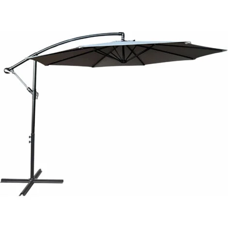 Ombrellone da giardino ASTER con protezione UV in colore grigio chiaro peso 12,1 kg dimensioni 300x300x45 cm