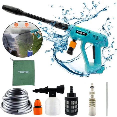 Idropulitrice Cordless, 18V Compatibile per Batteria Makita, Ugello 6 in 1 da 30 Bar, per Lavare Auto, Innaffiare Fiori, Pulire Pavimenti Sostituzione per Makita (Solo Corpo, Batteria Non Inclusa)