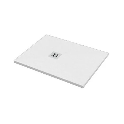 Piatto doccia 75x90 h.2,8 in marmo resina effetto pietra bianco