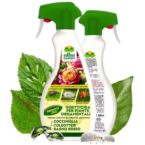 Spruzit - Protezione Naturale da Insetti per Piante a base di Piretro contro Cocciniglia per Piante Ornamentali e Floreali, Contro Afidi, Ragnetto Rosso, Acari - Biologico Pronto Uso, Spray x 500 ml