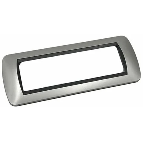 Placca Interruttore 7 Moduli Compatibile Living Coprispina Interna Silver c6607