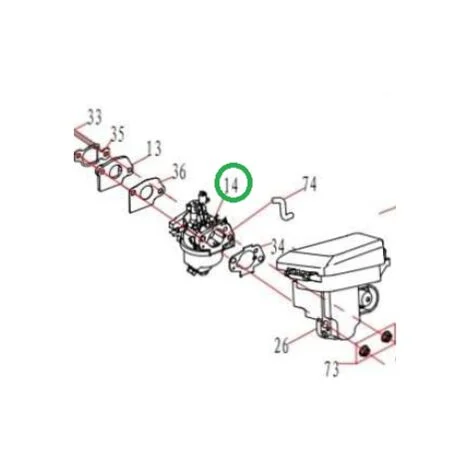 Carburatore per motore DUCAR DV170 tagliaerba rasaerba PROGREEN PG 21 SNQ 055628