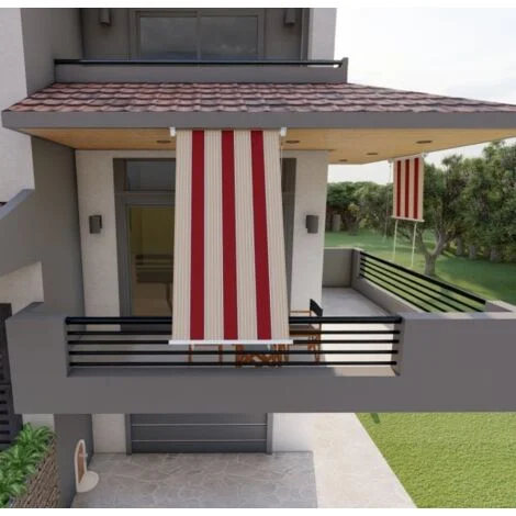 Tenda da sole a caduta con bracci per balcone terrazzo finestra 150cm Beige Bordeaux Golisa